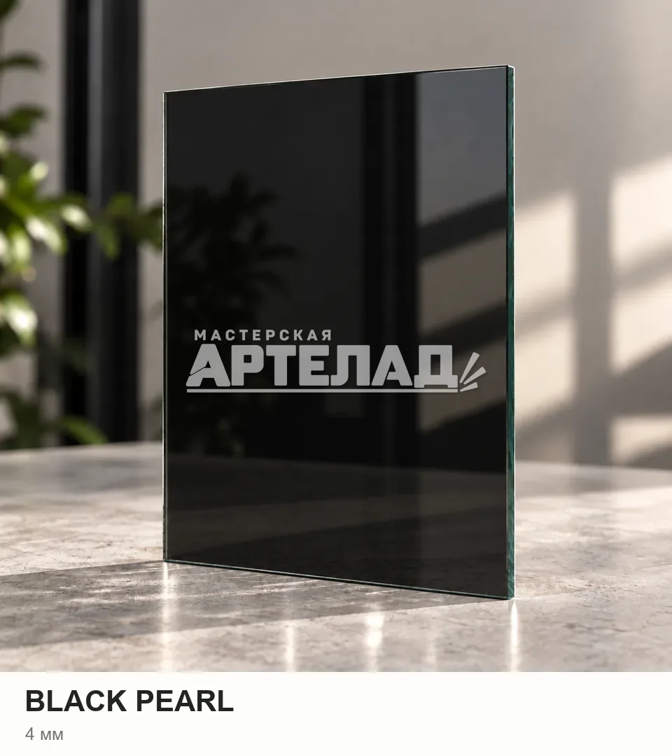Образец стекла «Блэк Перл», 4 мм, с маркировкой АРТЕЛАД