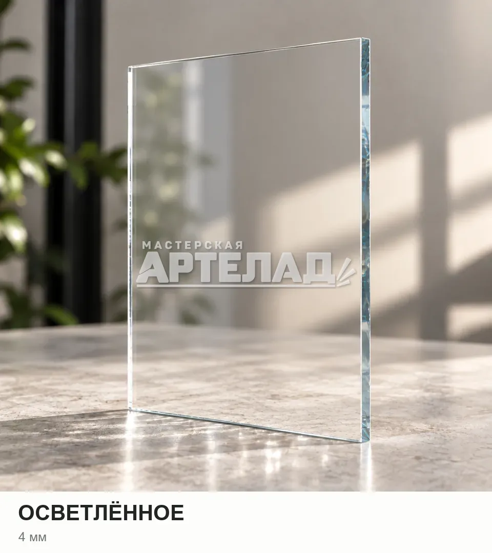 Образец стекла «Осветлённое», 4 мм, с маркировкой АРТЕЛАД