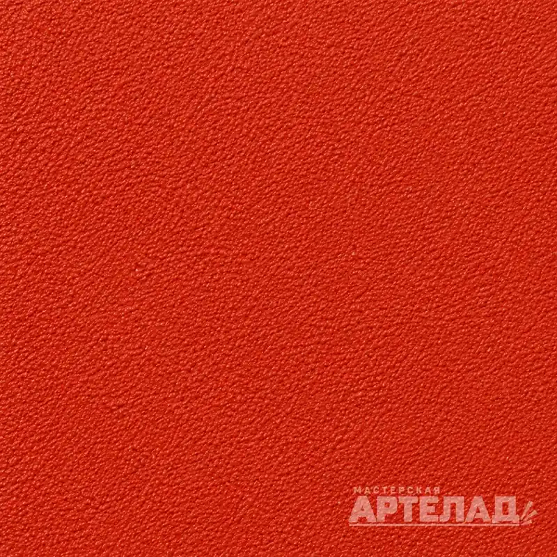 Образец порошковой краски муар RAL 2002 — Алый, с водяным знаком АРТЕЛАД