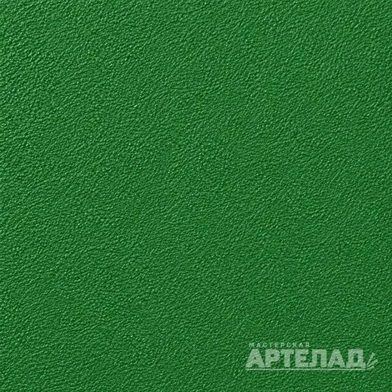 Образец порошковой краски муар RAL 6001 — Изумрудно-зеленый, с водяным знаком АРТЕЛАД