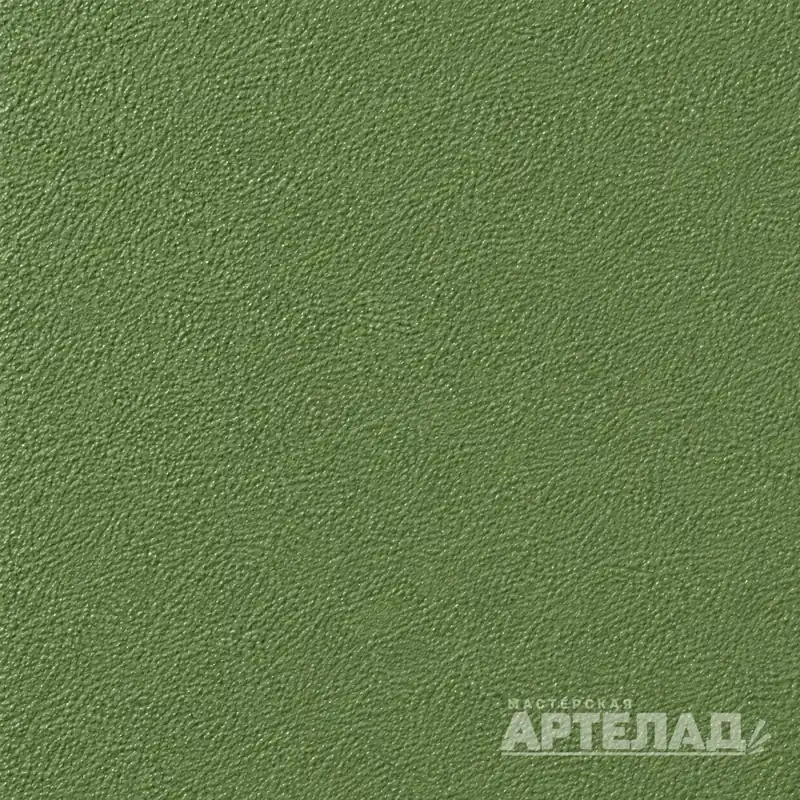 Образец порошковой краски муар RAL 6011 — Резедово-зеленый, с водяным знаком АРТЕЛАД