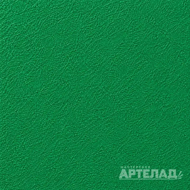 Образец порошковой краски муар RAL 6024 — Транспортный зеленый, с водяным знаком АРТЕЛАД