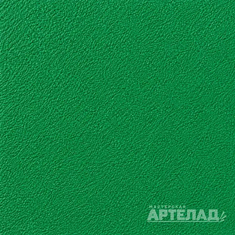 Образец порошковой краски муар RAL 6032 — Сигнальный зеленый, с водяным знаком АРТЕЛАД