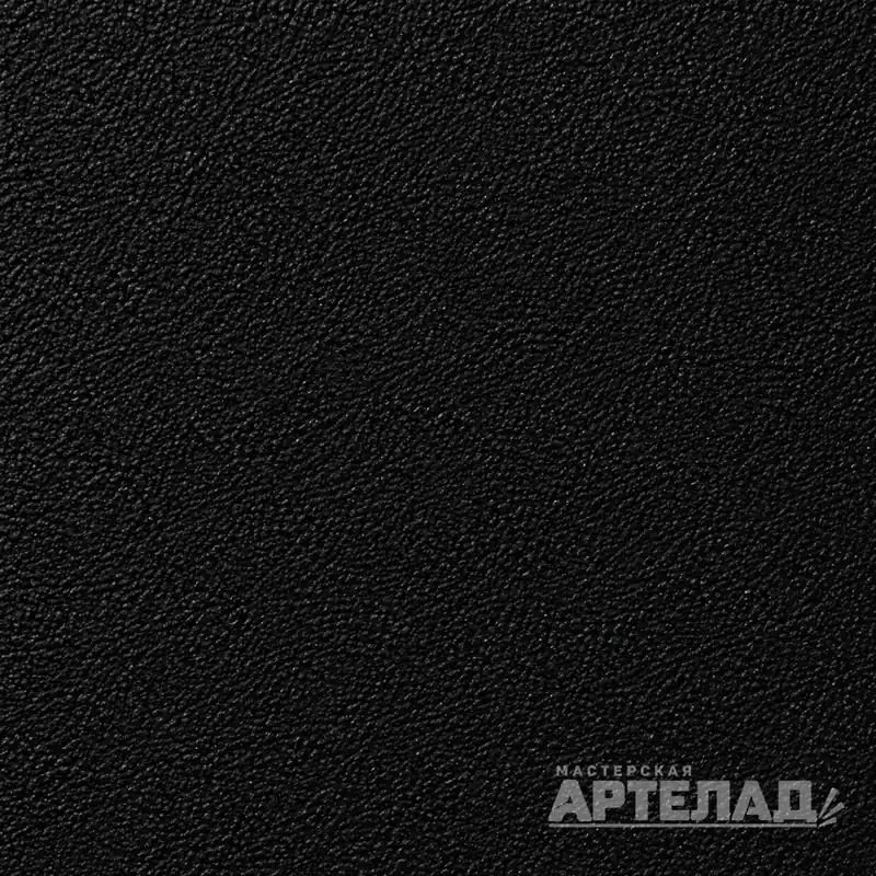 Образец порошковой краски муар RAL 9005 — Глубокий черный, с водяным знаком АРТЕЛАД